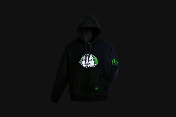 eine Farbe Bekleidung FB2L193 Evisu Godhead Kapuzenpullover Razer